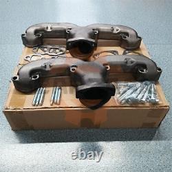 Horn Exhaust Manifolds Pair Set For Small Block Chevy SBC 283 305 327 350 400 M