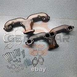Horn Exhaust Manifolds Pair Set For Small Block Chevy SBC 283 305 327 350 400 M