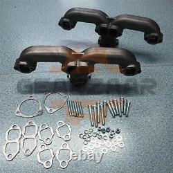 Horn Exhaust Manifolds Pair Set For Small Block Chevy SBC 283 305 327 350 400 M