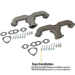 Horn Exhaust Manifolds Pair Set For Small Block Chevy SBC 283 305 327 350 400 M