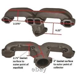Horn Exhaust Manifolds Pair Set For Small Block Chevy SBC 283 305 327 350 400 M