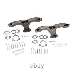 Horn Exhaust Manifolds Pair Set For Small Block Chevy SBC 283 305 327 350 400 M