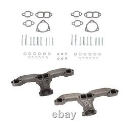 Horn Exhaust Manifolds Pair Set For Small Block Chevy SBC 283 305 327 350 400 M