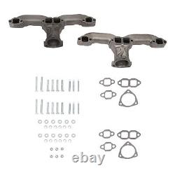 Horn Exhaust Manifolds Pair Set For Small Block Chevy SBC 283 305 327 350 400 M