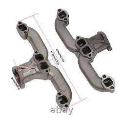 Horn Exhaust Manifolds Pair Set For Small Block Chevy SBC 283 305 327 350 400 M