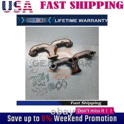 Horn Exhaust Manifolds Pair Set For Small Block Chevy SBC 283 305 327 350 New