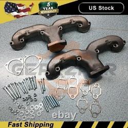 Horn Exhaust Manifolds Pair Set For Small Block Chevy SBC 283 305 327 350 New
