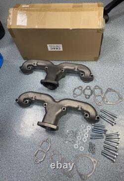 Horn Exhaust Manifolds Pair Set For Small Block Chevy SBC 283 305 327 350 New