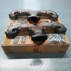 Horn Exhaust Manifolds Pair Set For Small Block Chevy SBC 283 305 327 350 New