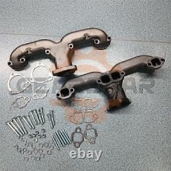 Horn Exhaust Manifolds Pair Set For Small Block Chevy SBC 283 305 327 350 New