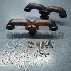 Horn Exhaust Manifolds Pair Set For Small Block Chevy SBC 283 305 327 350 New