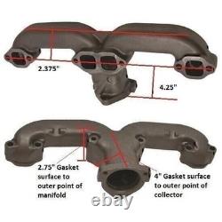Horn Exhaust Manifolds Pair Set For Small Block Chevy SBC 283 305 327 350 New