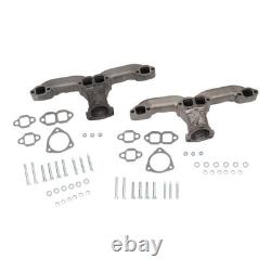 Horn Exhaust Manifolds Pair Set For Small Block Chevy SBC 283 305 327 350 New