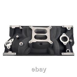 Intake Manifold Aluminum Dual Plane BK for SBC Small Block Chevy 5.0/5.7 Vortec