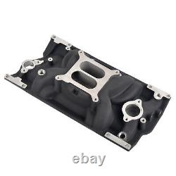 Intake Manifold Aluminum Dual Plane BK for SBC Small Block Chevy 5.0/5.7 Vortec