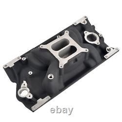 Intake Manifold Aluminum Dual Plane BK for SBC Small Block Chevy 5.0/5.7 Vortec