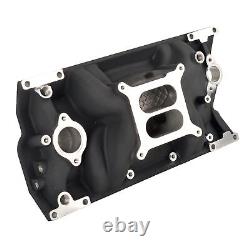 Intake Manifold Aluminum Dual Plane BK for SBC Small Block Chevy 5.0/5.7 Vortec