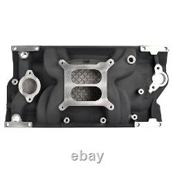 Intake Manifold Aluminum Dual Plane BK for SBC Small Block Chevy 5.0/5.7 Vortec