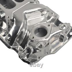 Intake Manifold Dual Plane Polish Aluminum For SBC Small Block Chevy 350 1955-95