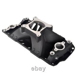 Intake Manifold Single Plane Black for 1957-1995 Small Block Chevy SBC 350 400