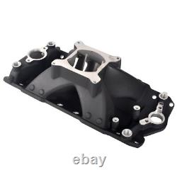 Intake Manifold Single Plane Black for 1957-1995 Small Block Chevy SBC 350 400