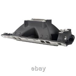 Intake Manifold Single Plane Black for 1957-1995 Small Block Chevy SBC 350 400