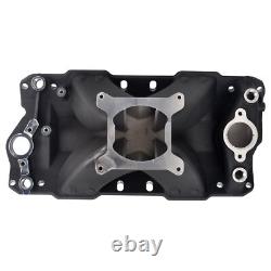 Intake Manifold Single Plane Black for 1957-1995 Small Block Chevy SBC 350 400