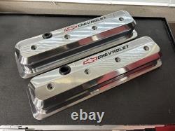 Like New Proform Small Block Chevy Slant Edge Polished Aluminum Valve Covers SBC