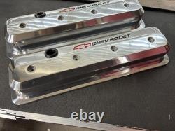 Like New Proform Small Block Chevy Slant Edge Polished Aluminum Valve Covers SBC