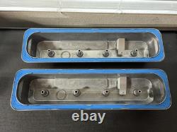 Like New Proform Small Block Chevy Slant Edge Polished Aluminum Valve Covers SBC