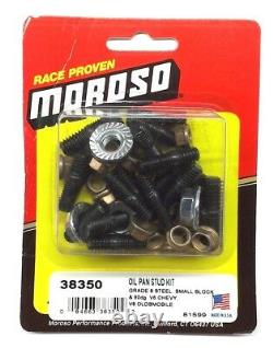 MOROSO 38350 Small Block Chevrolet Oil Pan Stud Kit-SBC 350 383 Grade steel