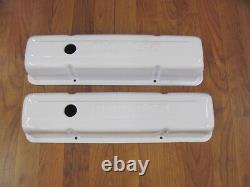 Moroso RED Anodized Valve Covers Pair Small Block Chevy Painted White