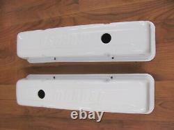 Moroso RED Anodized Valve Covers Pair Small Block Chevy Painted White