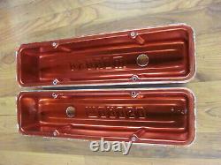 Moroso RED Anodized Valve Covers Pair Small Block Chevy Painted White