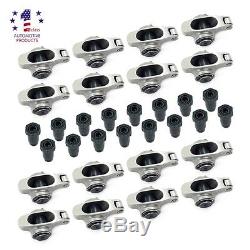 NEW SMALL BLOCK CHEVY STAINLESS STEEL FULL ROLLER ROCKER ARMS 1.5 Ratio 7/16