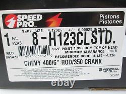 NEW Speed Pro Pistons Set of 8 8-H123CL STD Chevrolet 400 V8 6 Rods 350 Crank