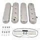 Natural Valve Covers Aluminum Hidden Coils LS Smooth Top for Chevy Small Block