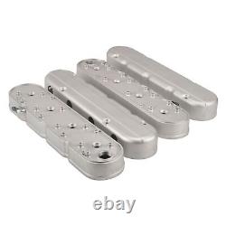 Natural Valve Covers Aluminum Hidden Coils LS Smooth Top for Chevy Small Block
