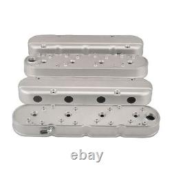 Natural Valve Covers Aluminum Hidden Coils LS Smooth Top for Chevy Small Block