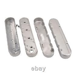 Natural Valve Covers Aluminum Hidden Coils LS Smooth Top for Chevy Small Block