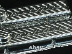 New 1957 BelAir Chevy Small Block Stock Height Valve Cover Billet Aluminum Set