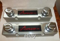 New Avanti II Custom Valve Covers with Breather Caps small block Chevy engines