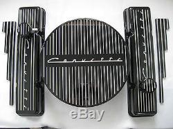 New Corvette Black Small Block Chevy Valve Covers Set Aluminum Vintage