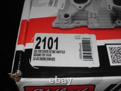 New Edelbrock 2101 Performer Series Intake Manifold fo 1955-86 Small-Block Chevy