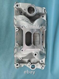 New Edelbrock Performer RPM Air Gap Small Block Chevy Intake Manifold 7501