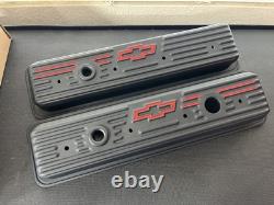 New Proform Center Bolt Small Block Chevy Black Crinkle Valve Covers 1987 & Up
