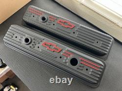New Proform Center Bolt Small Block Chevy Black Crinkle Valve Covers 1987 & Up