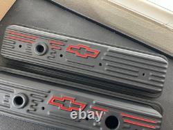 New Proform Center Bolt Small Block Chevy Black Crinkle Valve Covers 1987 & Up