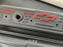 New Proform Center Bolt Small Block Chevy Black Crinkle Valve Covers 1987 & Up