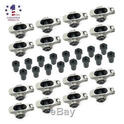 New Small Block Chevy 327 350 400 Stainless Roller Rocker Arms 1.6 Ratio 3/8